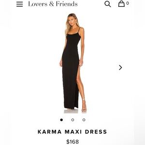 Lovers+Friends Karma black maxi dress size XS